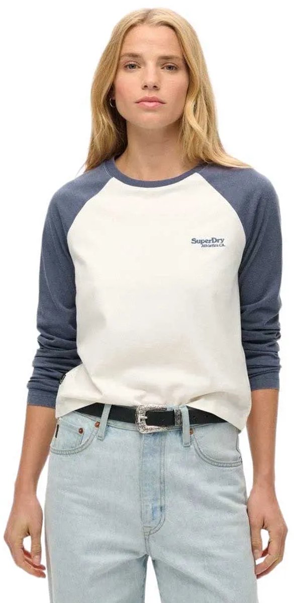 Superdry Essential baseballtop met logo en lange mouwen Dames Lange mouwen shirts Marineblauw