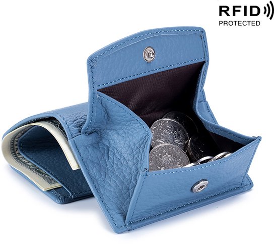 Kleine portemonnee van echt leer - RFID-muntenportemonnee - Portemonnee - Korte portemonnee - Kaarthouder - Portemonnee - Pasjeshouder - Creditcardhouder