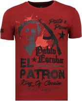 El Patron Pablo - Rhinestone T-shirt - Bordeaux