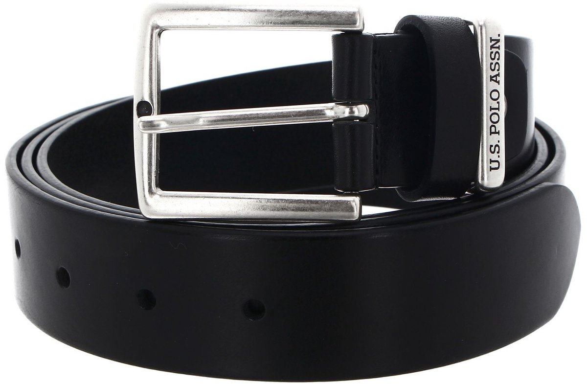 U.S. POLO ASSN. riem Hitchcock Perfect Leather Belt W115 Black zwart