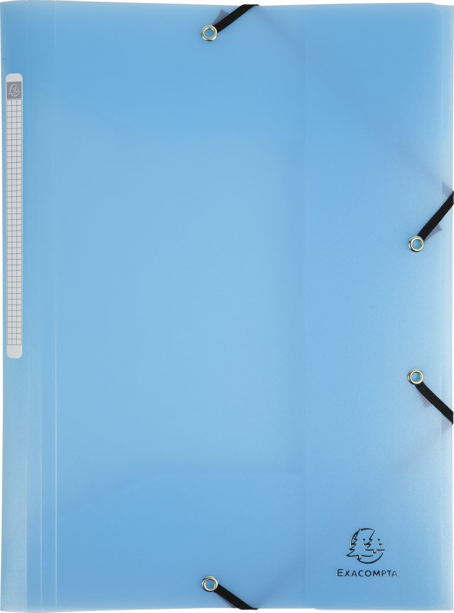 Exacompta 25x Elastomap met 3 kleppen in polypropyleen Chromaline Pastel - A4 - Pastelblauw - 55172E