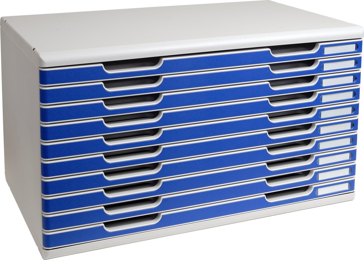 Exacompta Ladenbox MODULO A3 - 10 gesloten laden - Blauw - 324003D