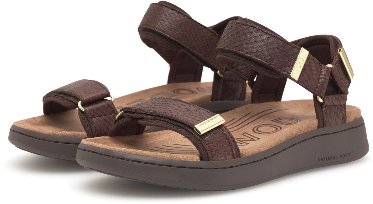 Woden Line Fish Sandalen Vrouw Bruin