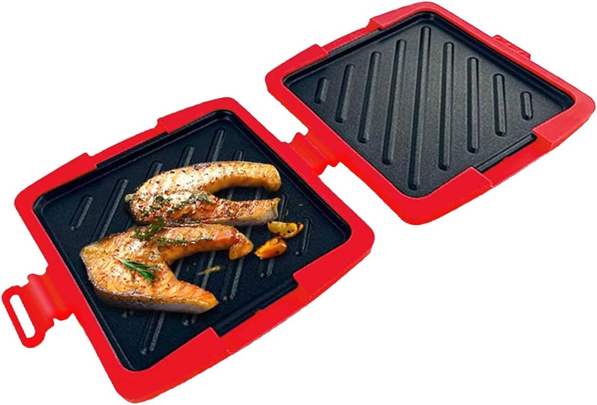 Sandwichbroodrooster - Tosti-ijzer - Snelle Snacks - Antiaanbaklaag - 16.9 x 4.3 cm - Rood