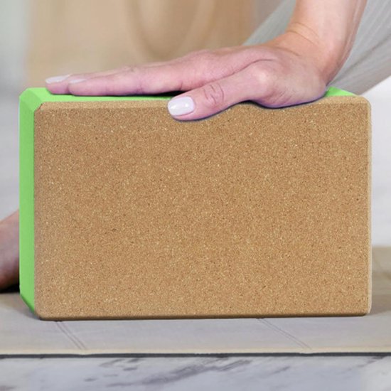 Yogablok Kurk - Oefenblok Hoge Dichtheid - Yoga Meditatie - Antislip Oppervlak - 23x15x8 cm - Groen — afbeelding 4