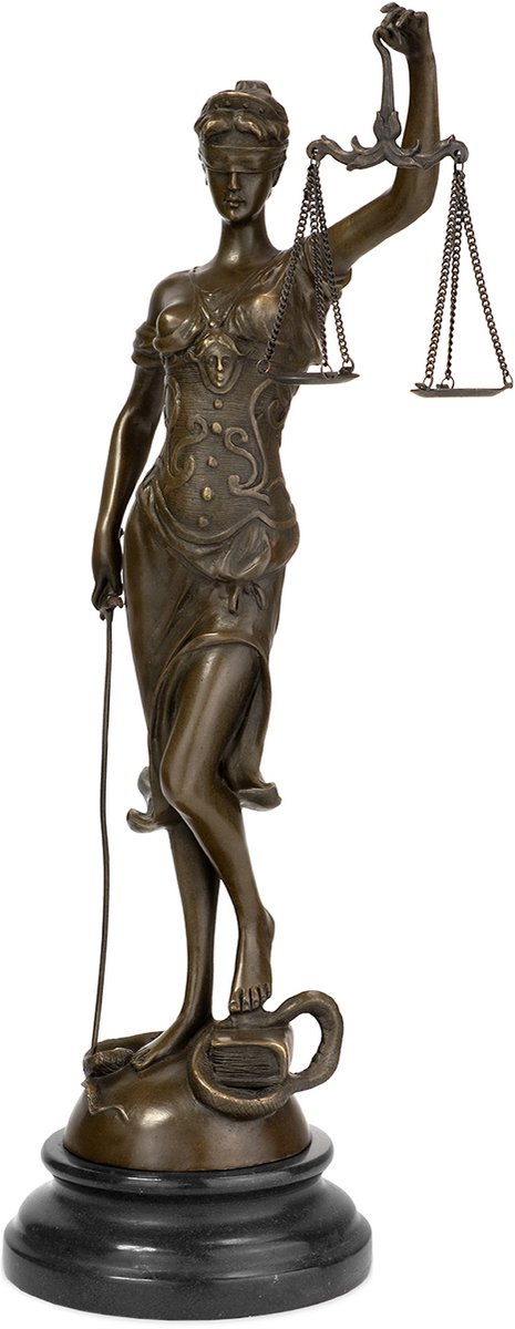 Moritz bronzen beeld Vrouwe Justitia hoogte 40 cm 2,7 kg sculptuur antiek figuur decoratie