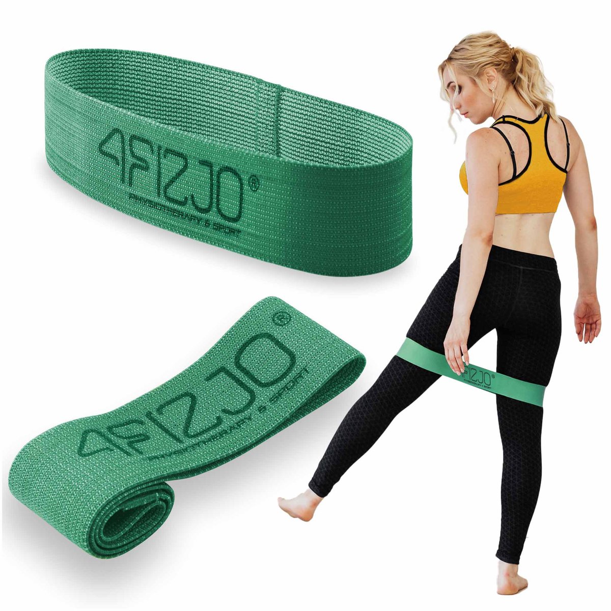 4FIZJO FLEX BAND - Weerstandsband - 34x5 cm - Groen - Medium Weerstand