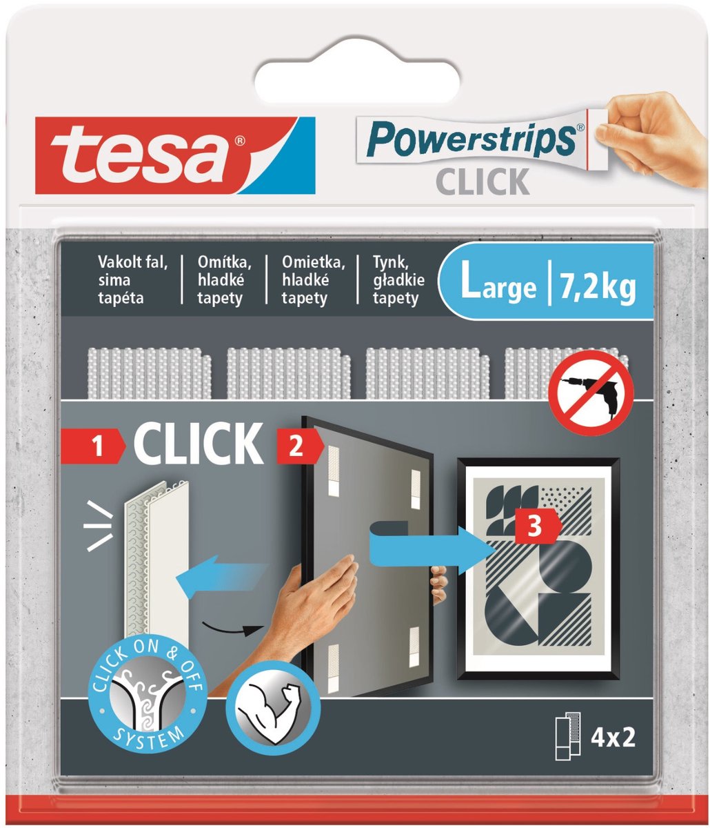 Tesa Powerstrips - Zelfklevende Klittenband - 4 Paar - Maat L