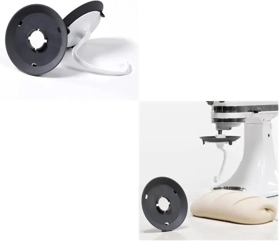 Spatscherm met deeghaak - Keukenmixer accessoire - Bakken zonder rommel - Roestvrij staal - 12.5 cm diameter van Merkloos — afbeelding 5