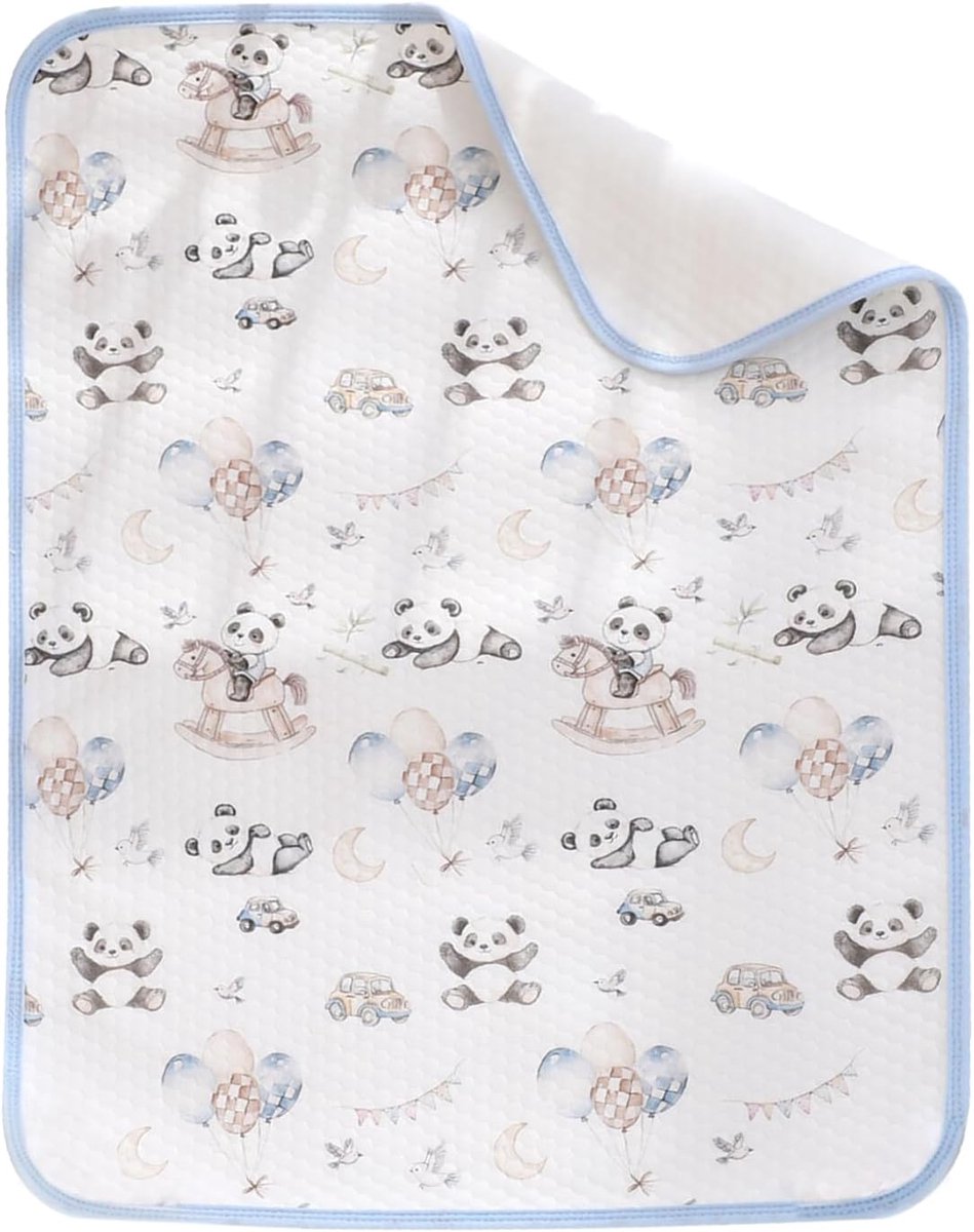 Verschoningsmatje Voering - Wasbare Ondergrond - Baby Verzorgen - Waterdicht en Ademend - 70 x 50 cm - Panda