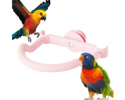Vogel zitstok - Klimtouw vogel - Kooi training - Antislip oppervlak - 14.6 x 16 cm - roze