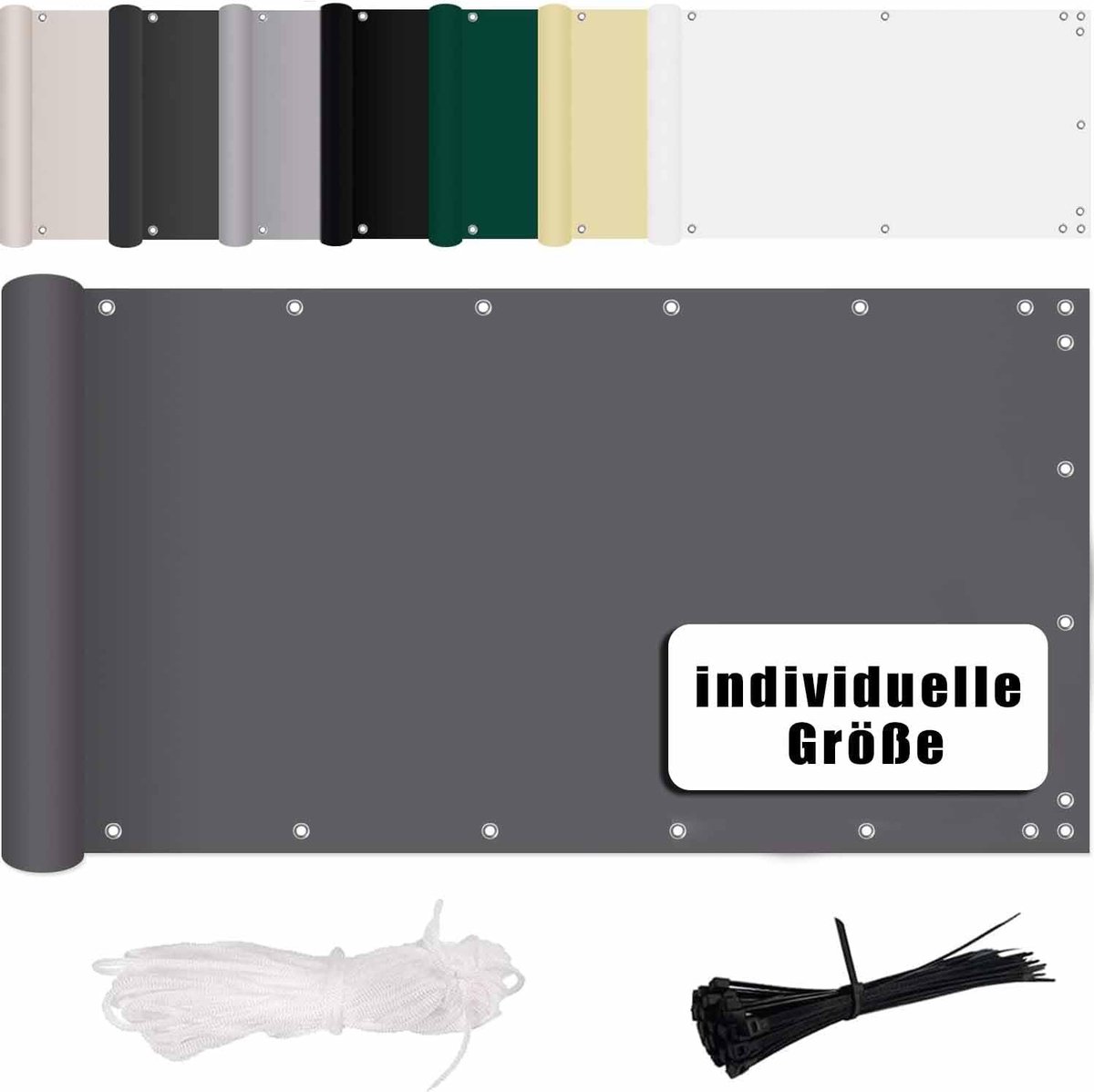 Balkonscherm - Privacy scherm - Privacy creëren - Zonder boren - 50 x 400 cm - Antraciet