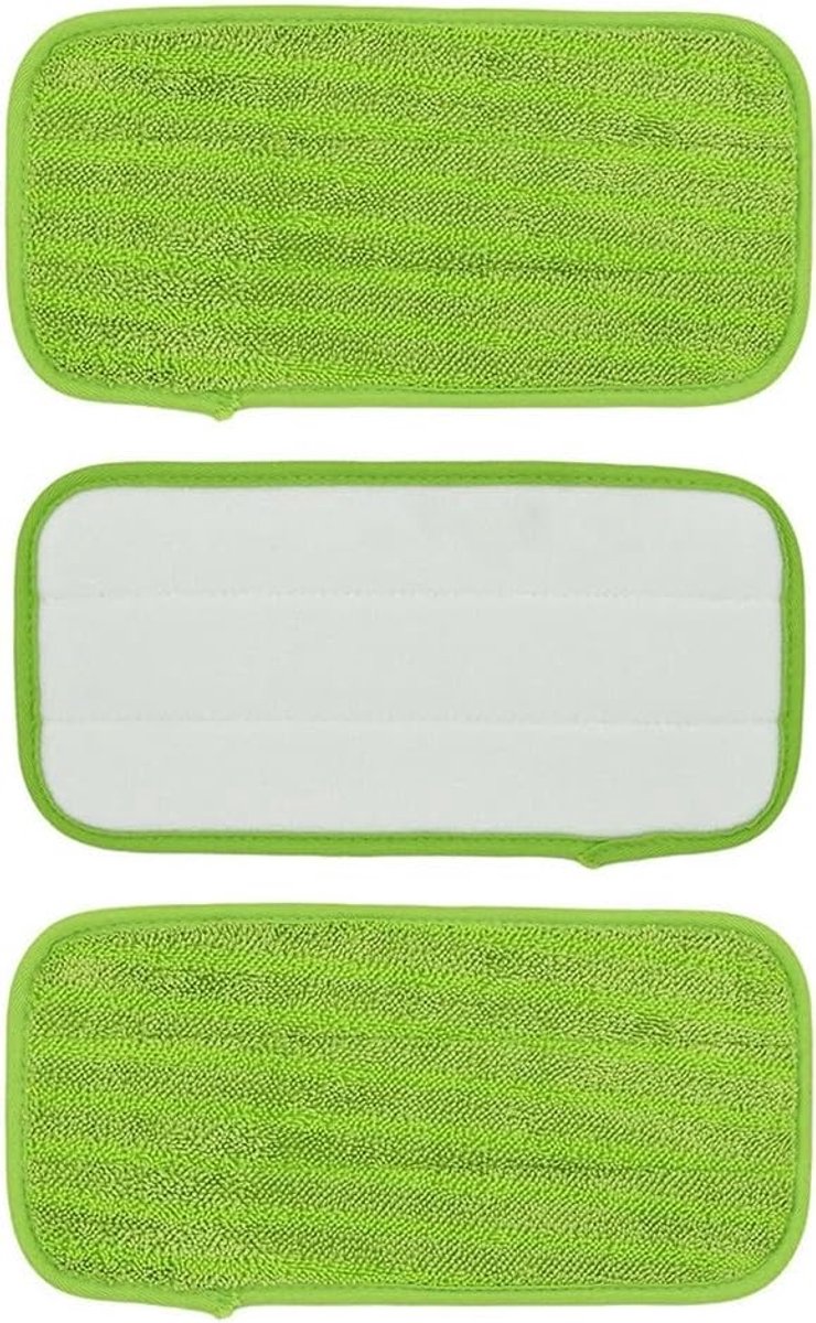 Mop Doek - Dweil Pads - Effectief Schoonmaken - Wasbaar Herbruikbaar - 30x15 cm - Groen