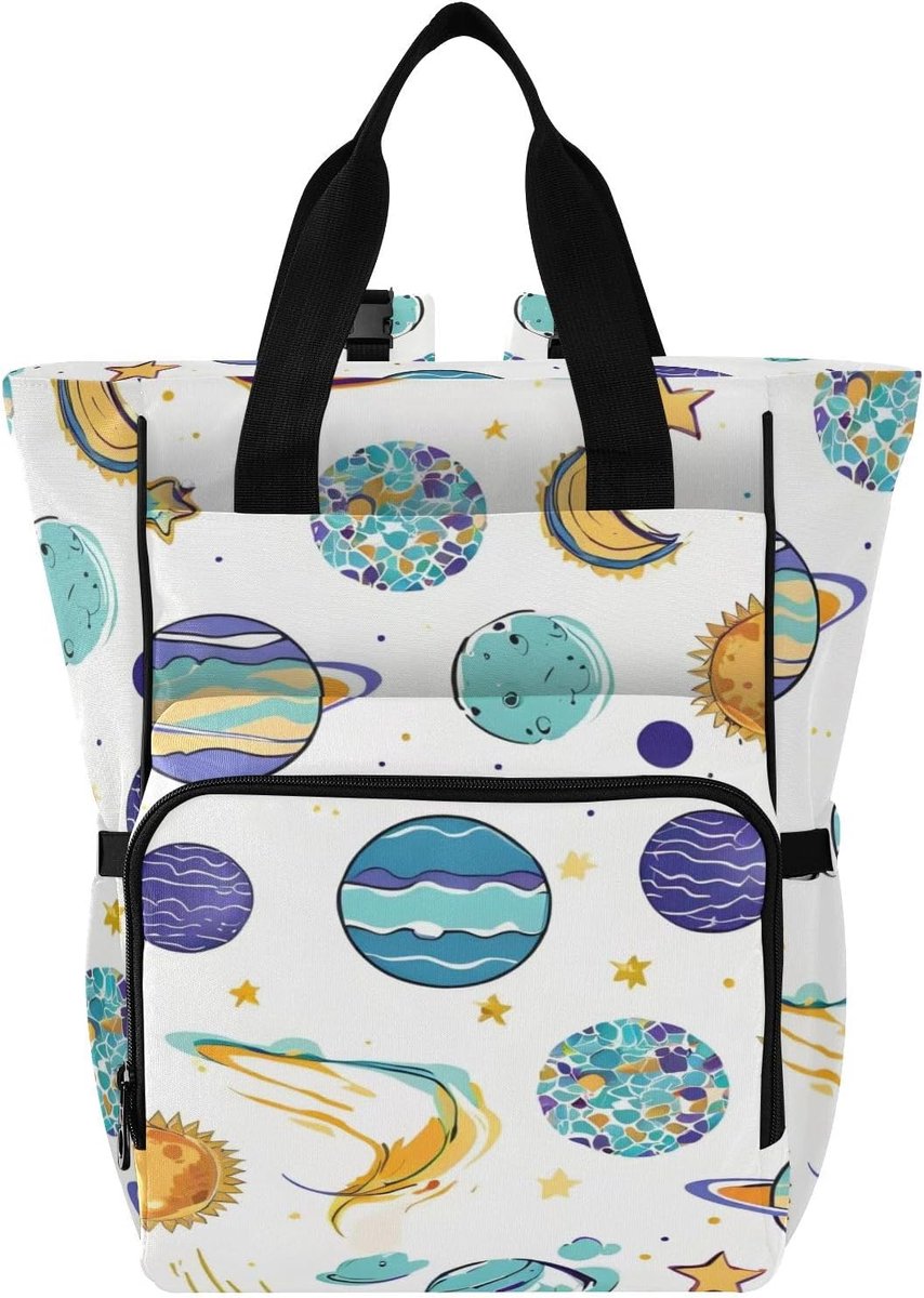 Luiertas Rugzak - Baby Tas - Baby Verzorging - Veelzijdig Converteerbaar - 15 Liter Capaciteit - Hemelpatroon