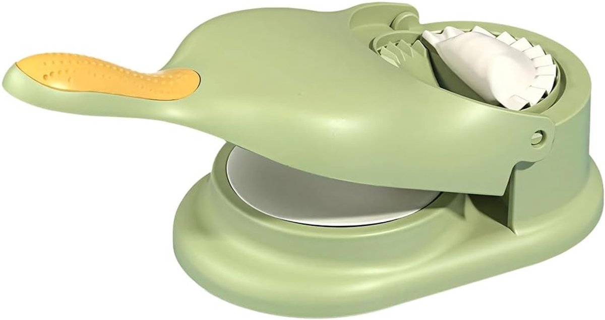 Dumpling Maker - Deegpers Vorm - Snel Hapjes Maken - 2-in-1 Tool - 28.5cm x 12cm - Groen