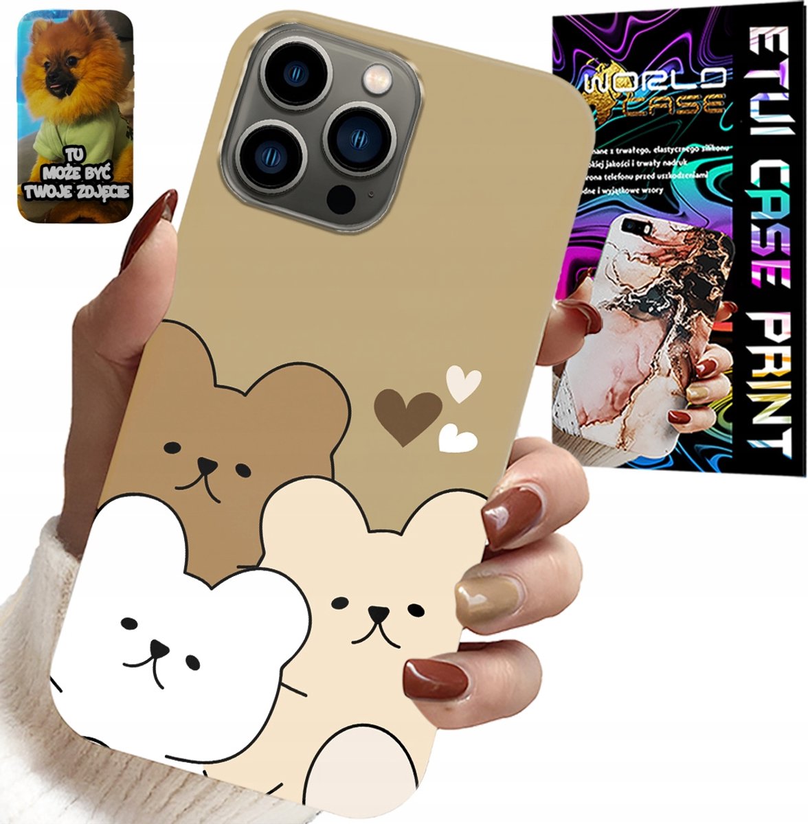 iPhone 13 Pro hoesje - Teddybeer, Teddybeer patronen voor de allerjongste kinderen