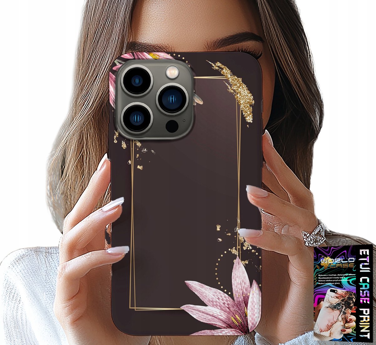 iPhone 14 Pro hoesje - Hoesje met elegant bloemenpatroon