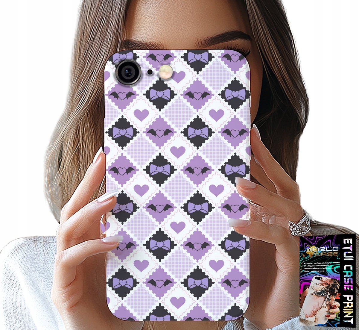 HOESJE VOOR IPHONE (6 PLUS) - MODIEUZE HARTJESSTRIK + GLAS