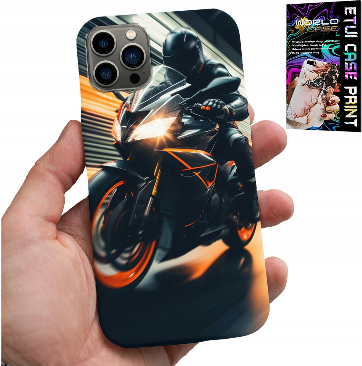 IPHONE 12 PRO MAX HOESJE - MOTORFIETS MOTORVENTILATOR MOTORFIETS + GLAS