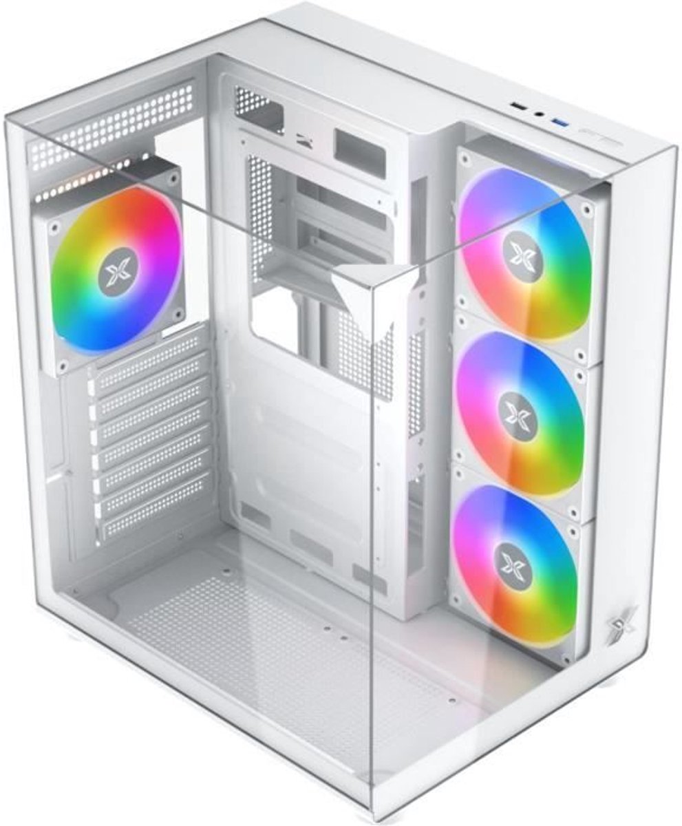 PC-behuizing zonder voeding - XIGMATEK - Aqua Compact Arctic - Cube - ATX-formaat - 4x120mm A-RGB inbegrepen - Wit
