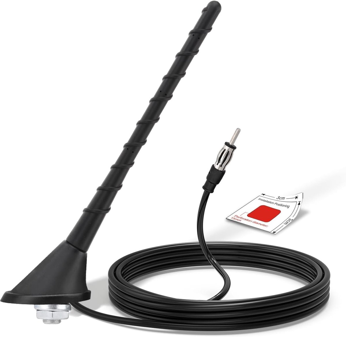 Autoradioantenne - Dakantenne FM AM - Verbeter Signaal - Universele Montage - 24 cm Lengte