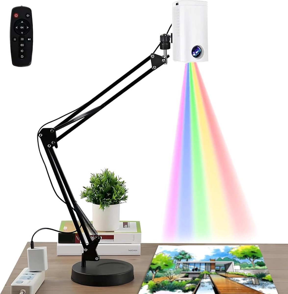 Artistieke Projector - Tekentafel Projector - Schilderen Tekenen - Randvervorming Correctie - Min 18x13 Max 220x125 - Wit