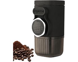 Draagbare Koffiezetter - Reis Koffieapparaat - Koffie Maken Onderweg - Handmatige Malen Mogelijk - 100ml Capaciteit - Zwart