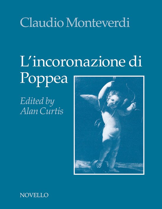 Boekomslag met de titel 'L'incoronazione di Poppea' en een afbeelding van een gevleugelde cherubijn.