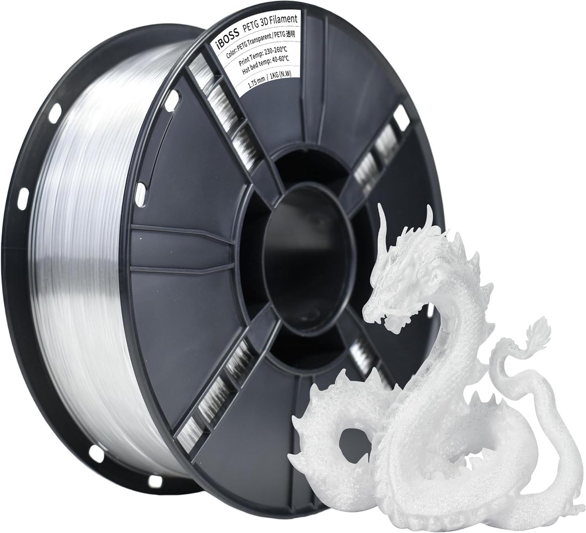 3D Printer Filament - PETG Materiaal - Modelbouw - Hoge Slagvastheid - 175 mm 1 kg - Transparant