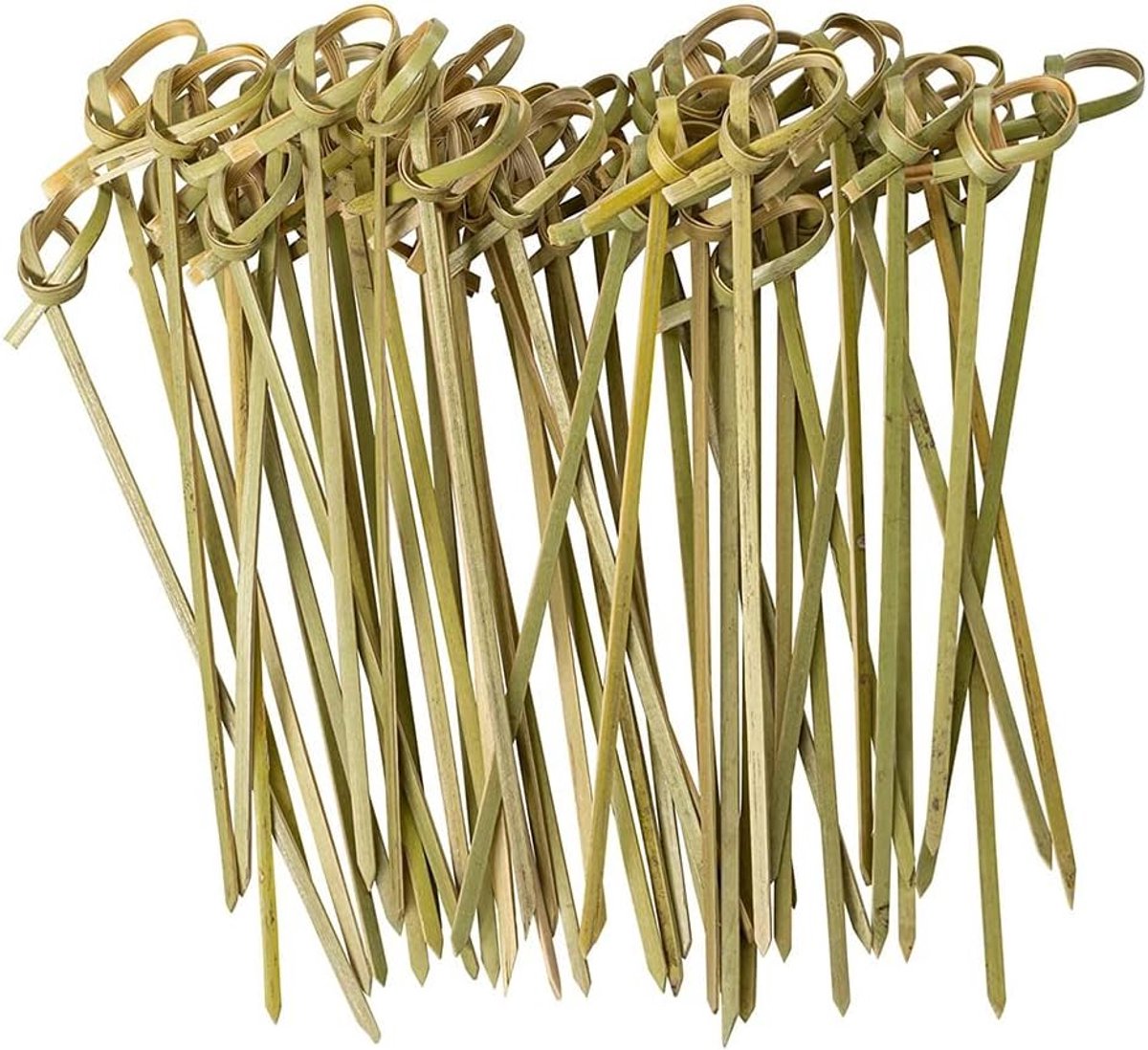 Bamboe knoopprikkers - 500 stuks - 12,9 cm - lichtbruin - voorgerechten en cocktails
