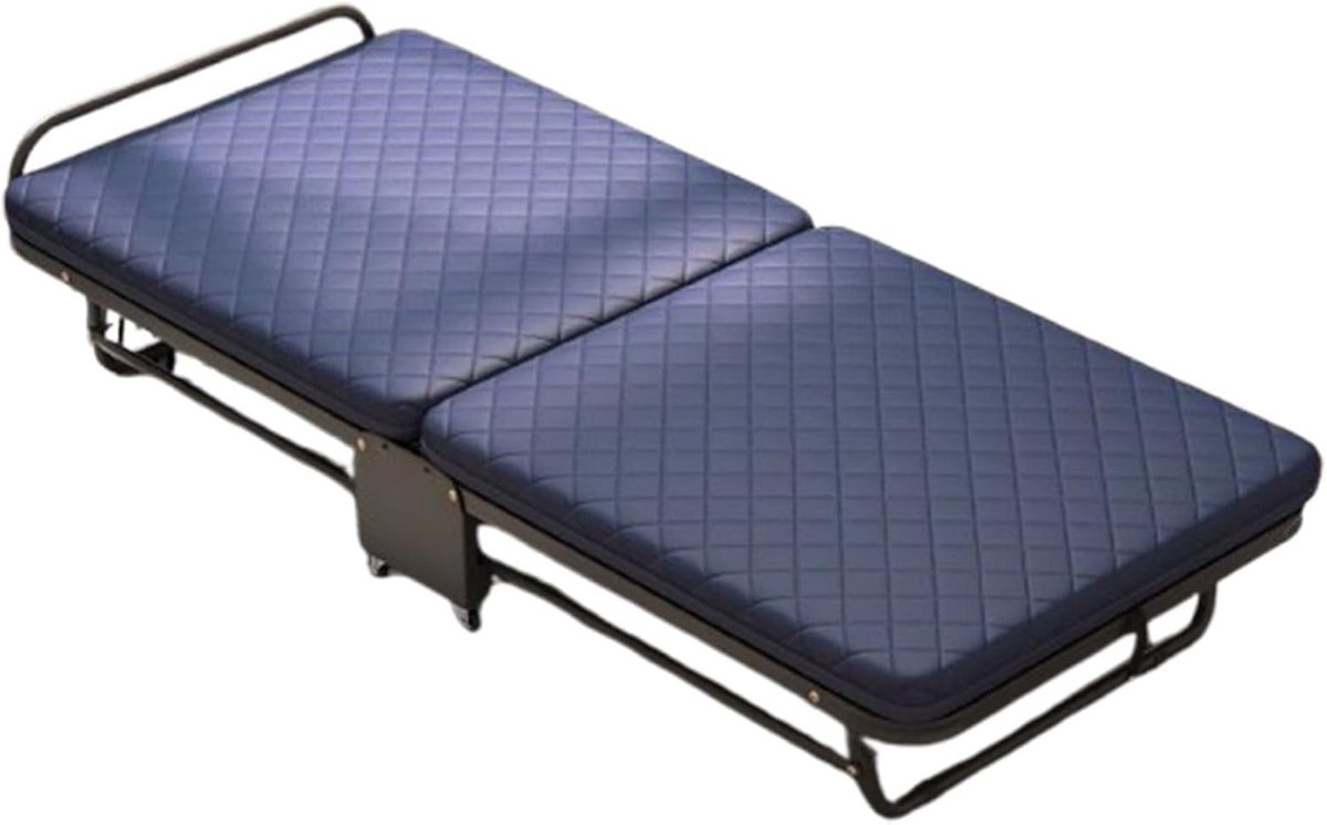 Opvouwbaar Bed - Slaapbed Kampeerbed - Rust Moment Creëren - Verstelbare Rugleuning - 65cm Breed - Blauw