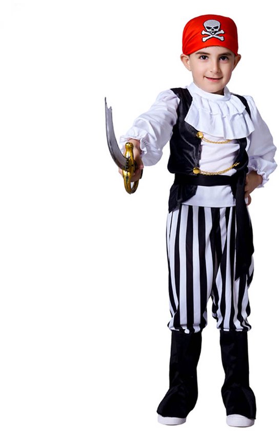 Zeeman In Een Piratenkostuum Met Een Sabbelzeilboot Met Een Zwarte Vlag En Piratensymbool Schat Op De Borst Anker Piraatsymbool Borstkaart Image231748019