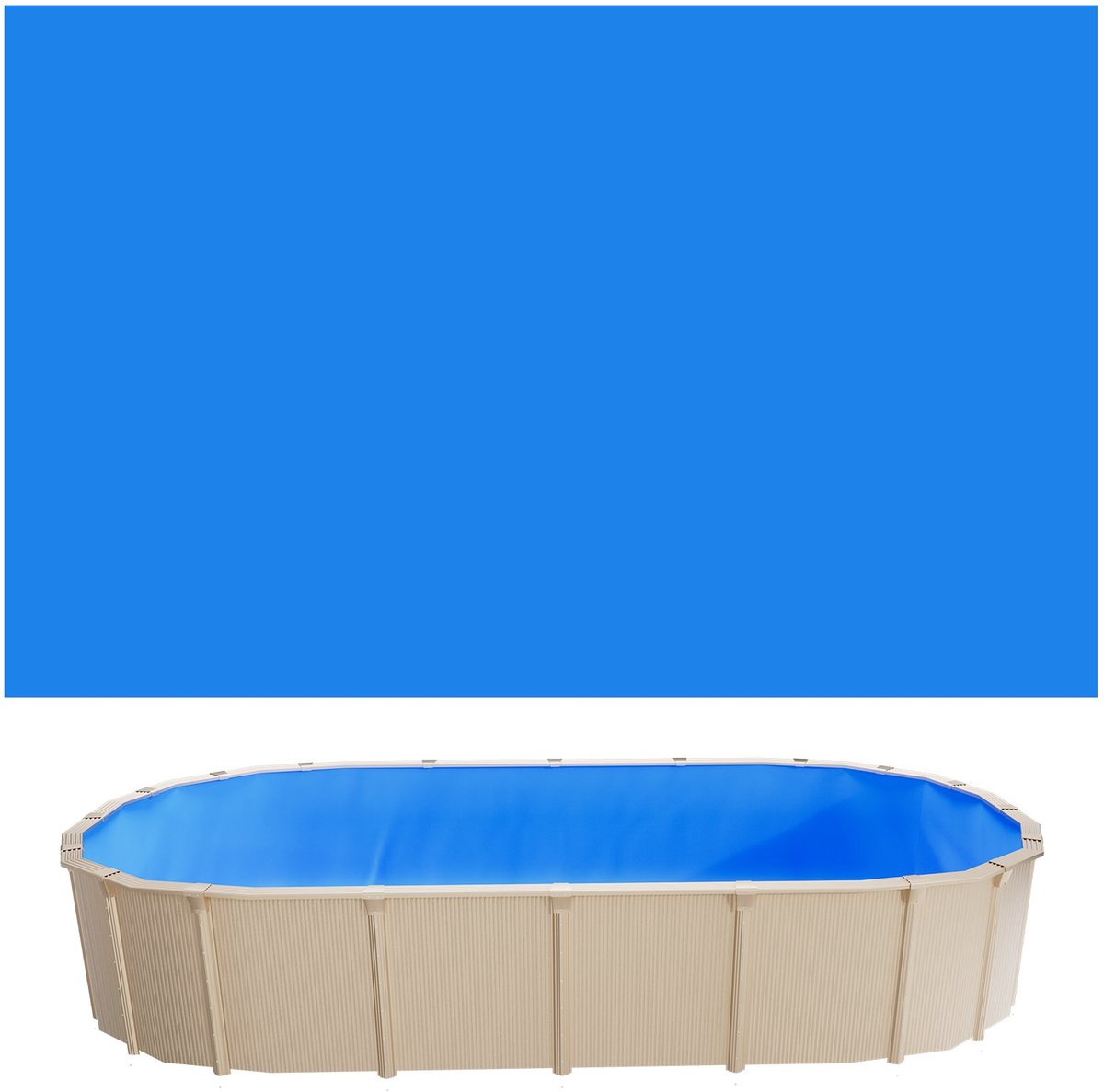 Zwembadfolie - UniBead Zwembadliner - Afmeting 3,6 x 6,2 m - Wandhoogte 120 cm - Dikte 0,8 mm PVC - Voor Bovengrondse Zwembaden - Vervangingsfolie - Blauw