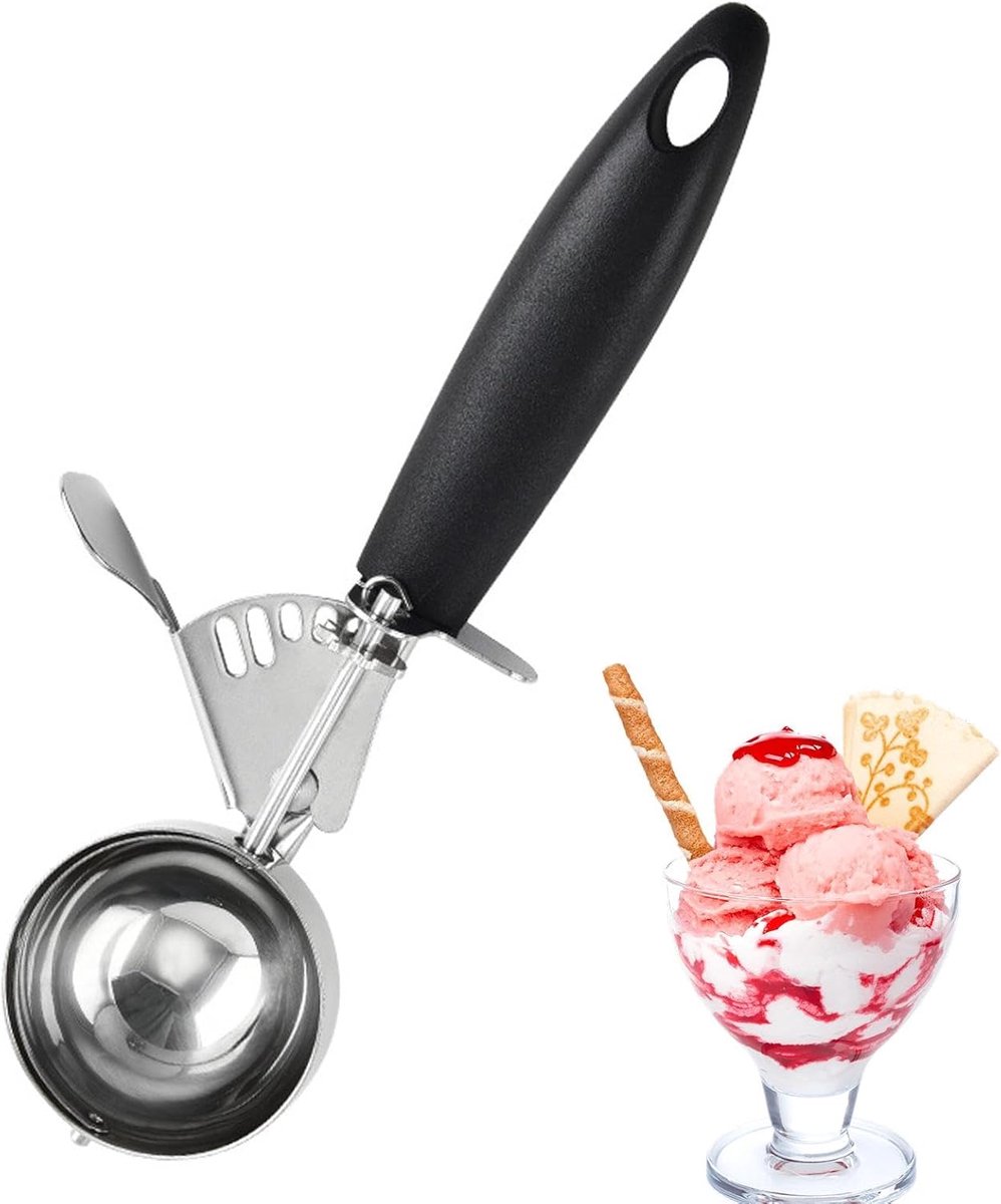 IJsschep - Scooper Lepel - Perfect Scheppen - Anti-aanbak Roestvrij Staal - 22.5 x 9 cm