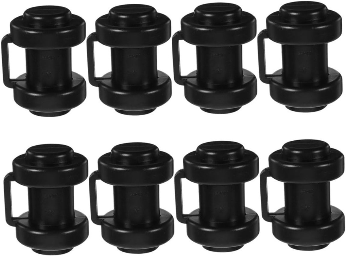 Trampoline doppen - Onderdelen set - Trampoline reparatie - Set van 8 stuks - 7x2.5x2.5cm - Zwart