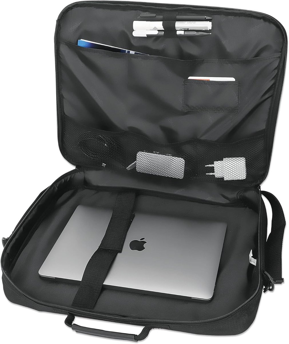Laptoptas - Schoudertas Aktetas - Veilig Transport - Volledige Klapopening - 17.3 Inch - Zwart