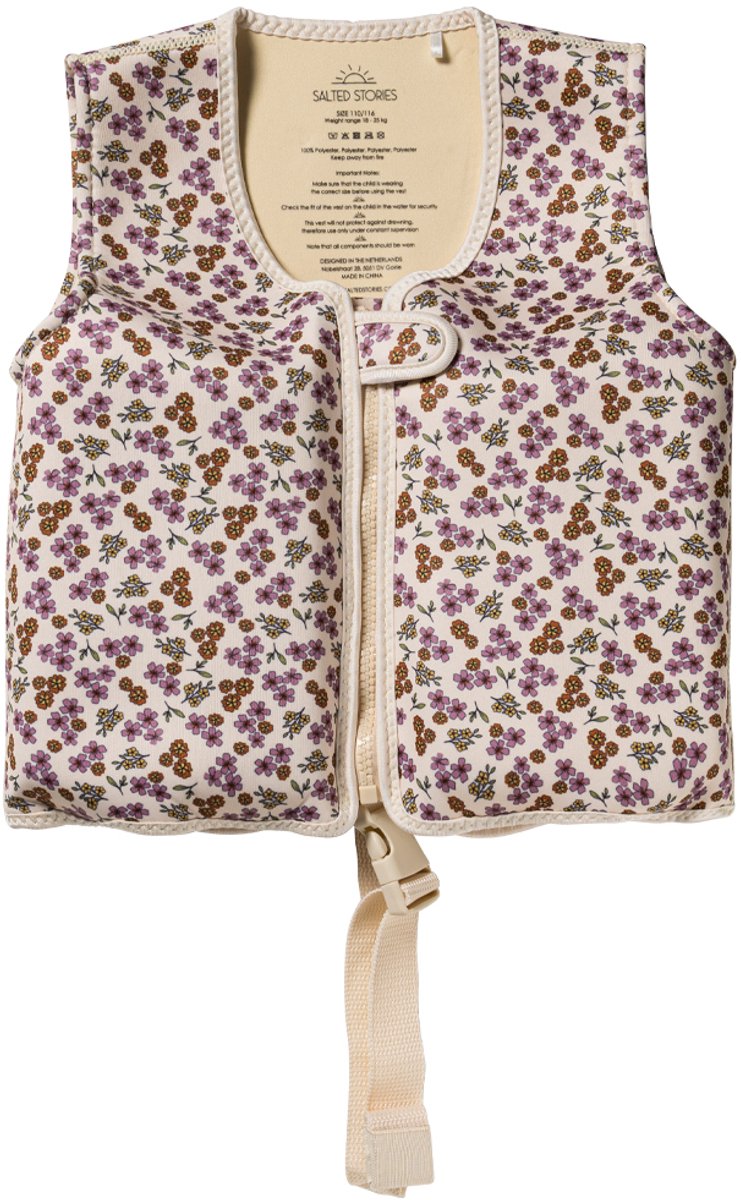 Salted Stories - Zwemvest - Floating Vest - Sparkling Flowers - Maat 86/92