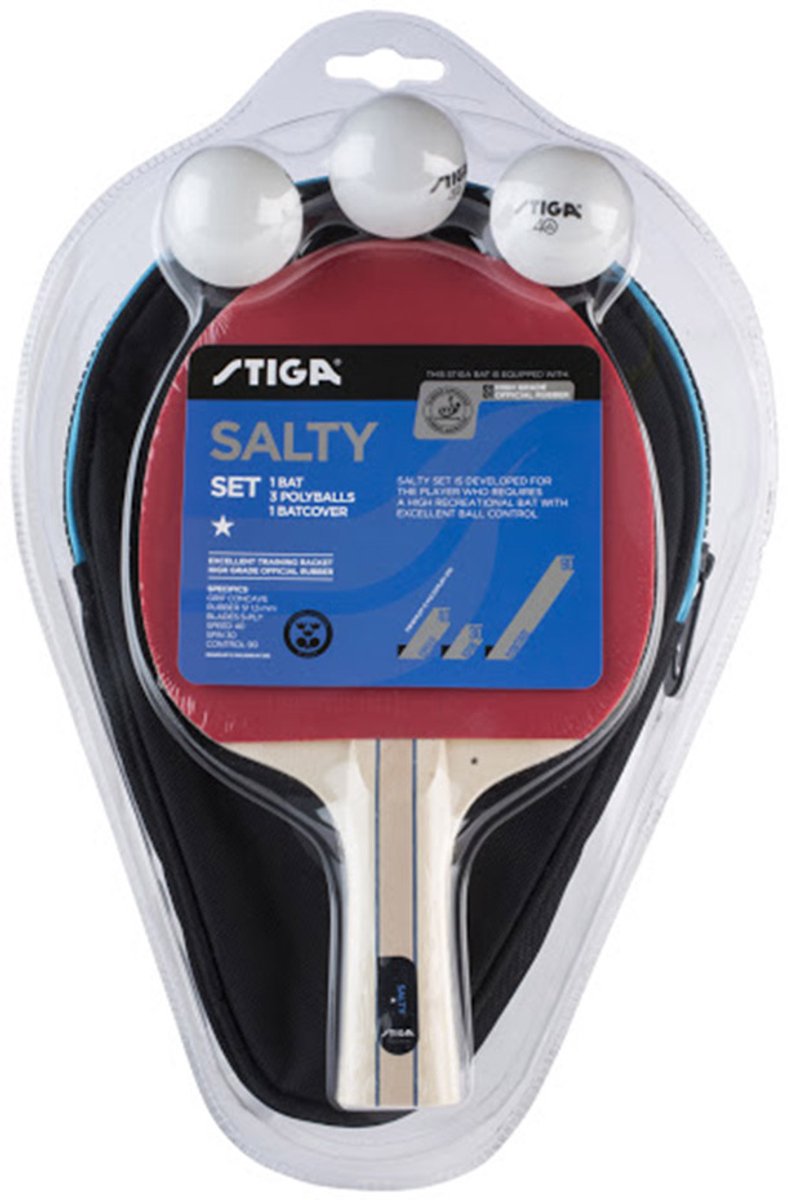 STIGA Rakietka Tafeltennis Salty 1 rakietka ,3 Bal,pokrowiec