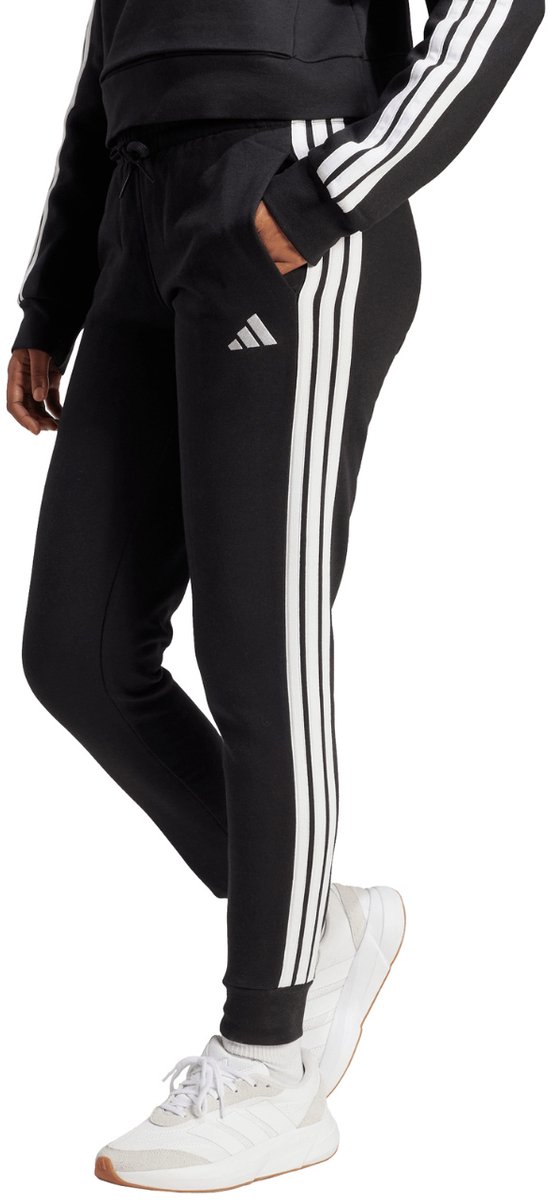 adidas Broek Dames Essentials 3-Stripes Fleece Slim Zwart