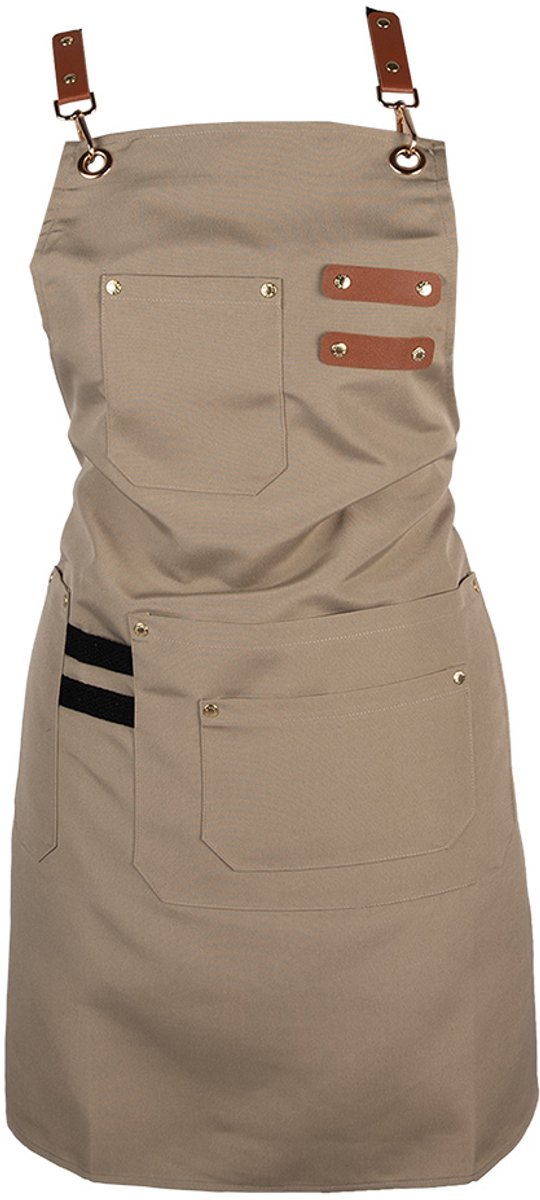 Clayre & Eef Keukenschort 75x66 cm Beige Polyester