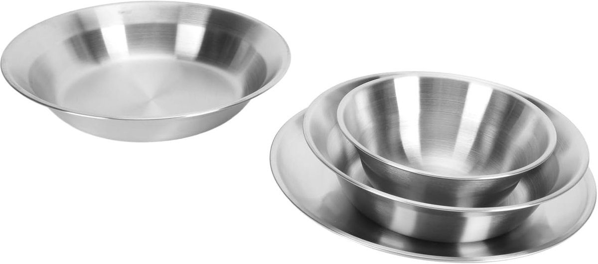 Pizzabakset RVS - Pizzaplaten - Familiediner - Hittebestendig - 4-delig