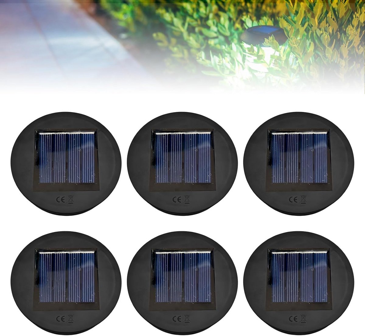 Zonnelampen Voor Buiten - 6 Stuks Waterdichte LED Vervangingslampen 8 cm