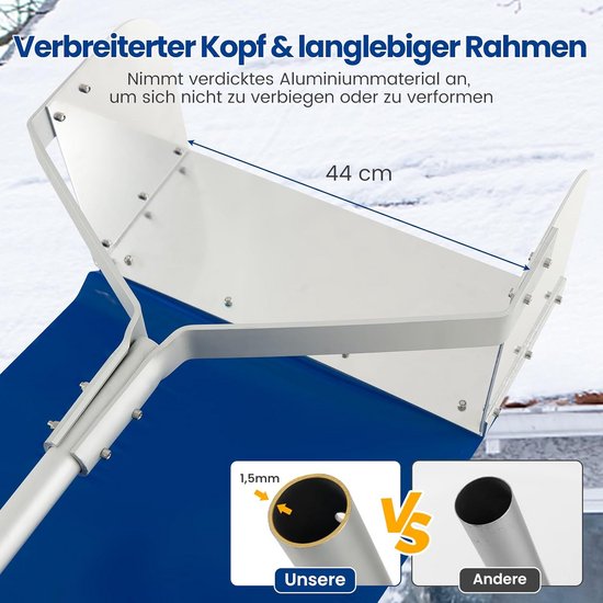 Sneeuwruimer met Verbreid Aluminium Frame en Antislip Handgreep, Uittrekbare Stang voor Sneeuw en Bladeren van Merkloos	 — afbeelding 4