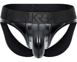 SUKREW Wet Look V Brief - MAAT M - Heren Ondergoed - Slip voor Man - Mannen Brief
