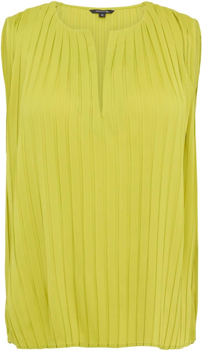 comma - female - Mouwloze blouse met plooien