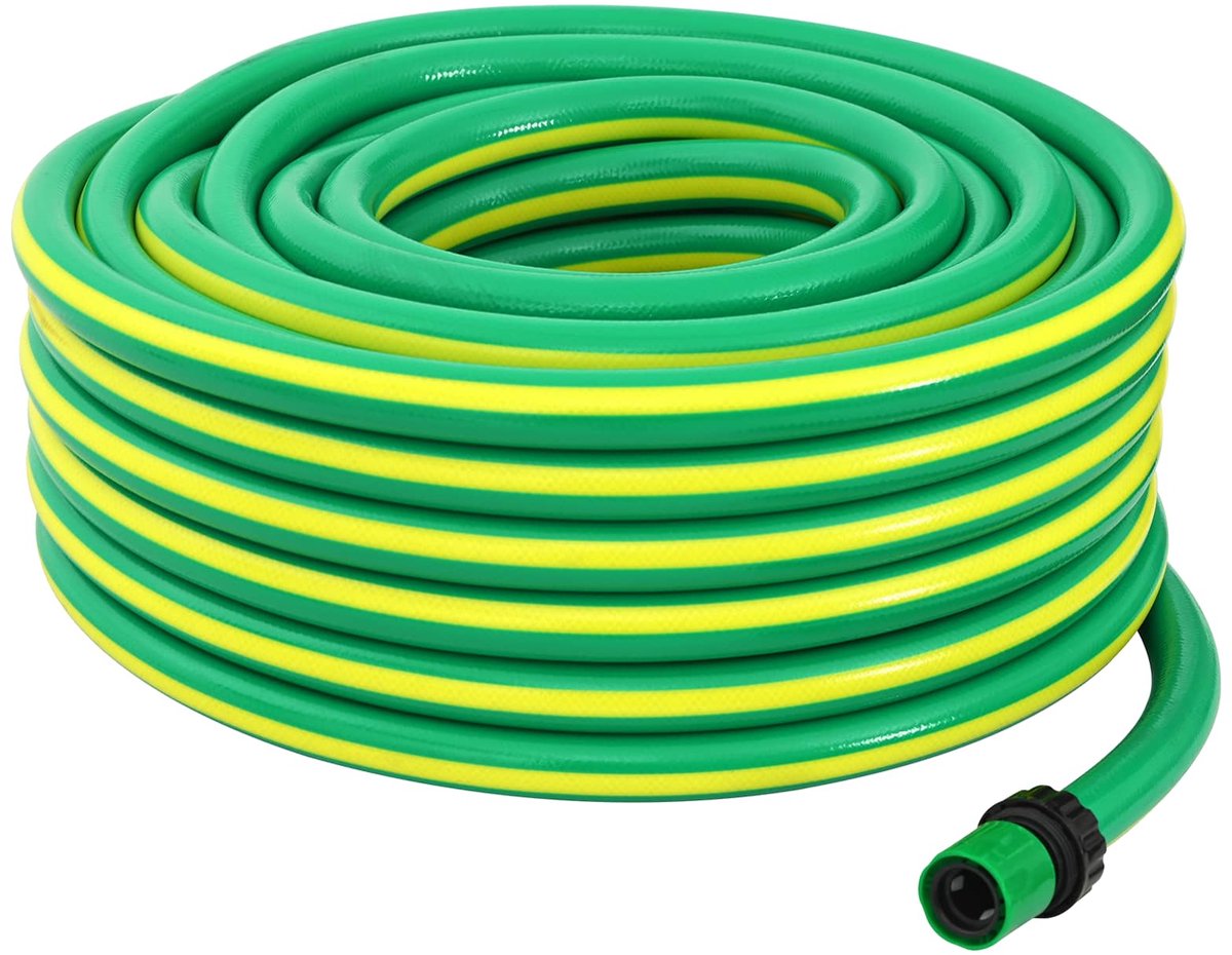 vidaXL - Tuinslang - 5-laags - Groen - en - Geel - 3 - / - 4'' - 10 - m - PVC