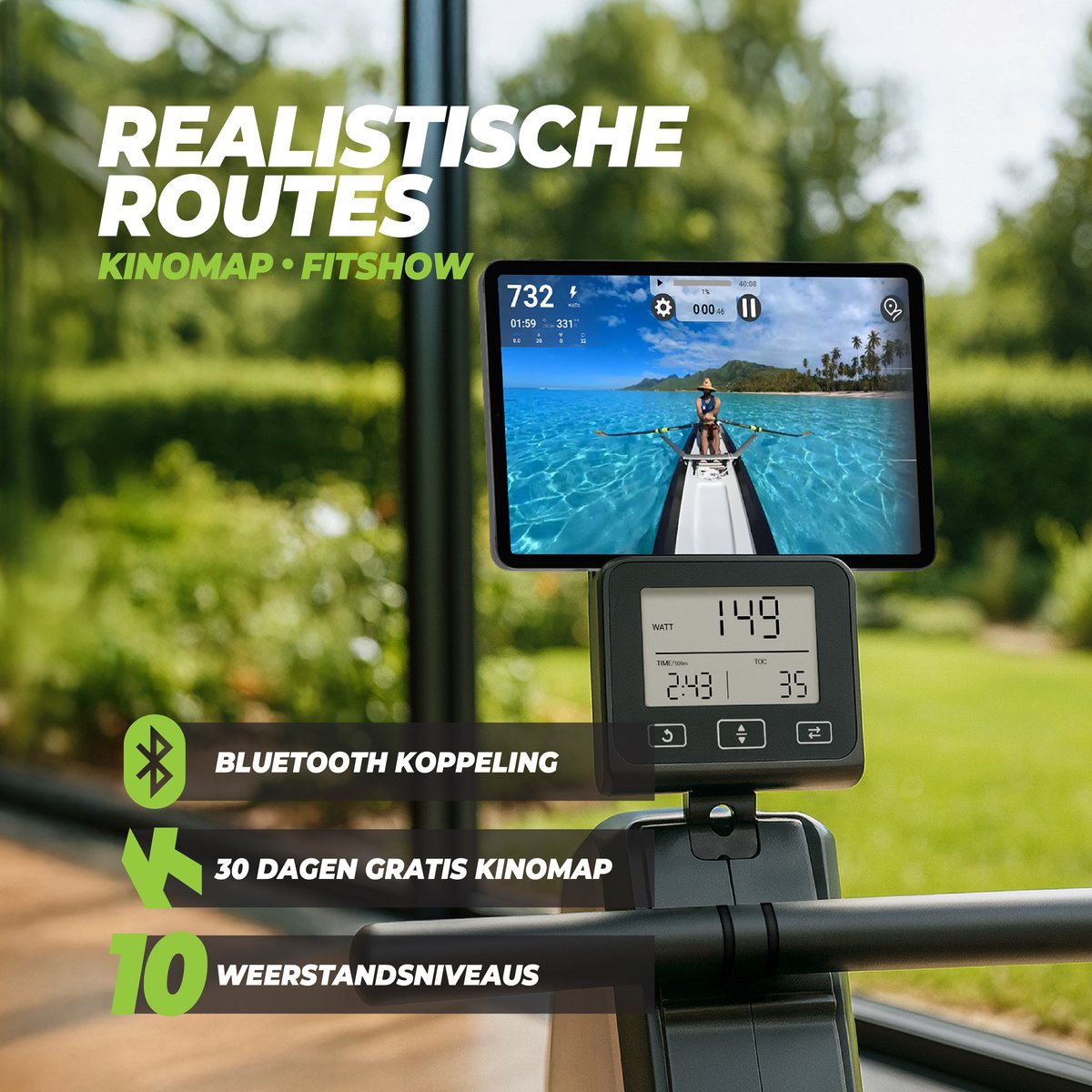 VirtuFit Roeitrainer Row 450 Inklapbaar Zilver 10 - afbeelding 2