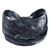 Bandeau gris foncé pour femmes – bandeau large élastique – accessoire capillaire en tissu avec motif tie dye – style élégant et confortable