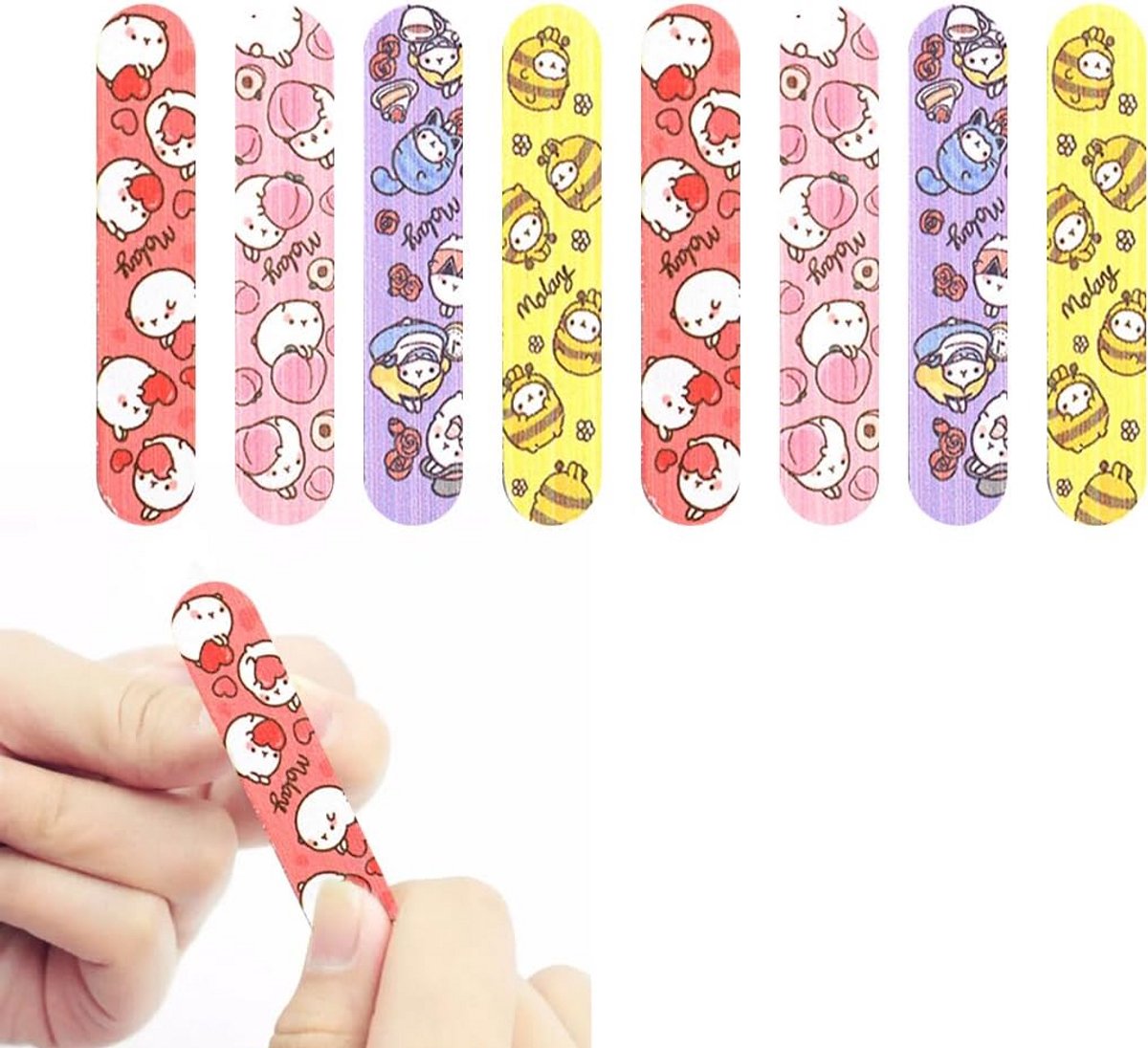 Professionele nagelvijlset met 8 kleurrijke nagelvijlen voor nagelverzorging en nail art