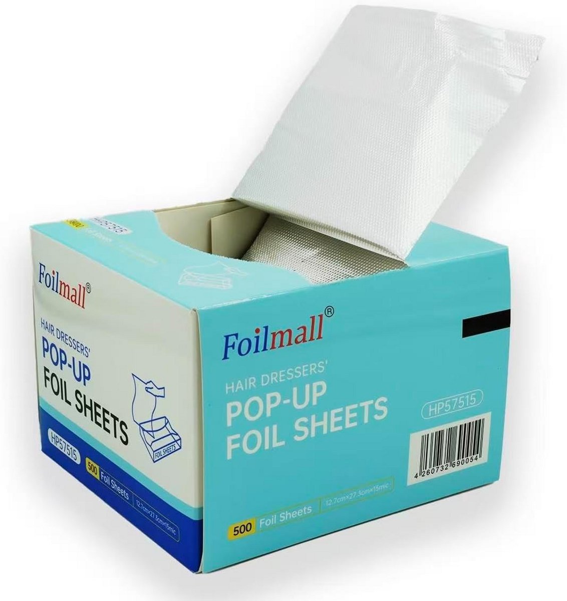Professionele Pop-Up Foliebladen voor Haarverf, 500 Stuks, Zilver, 17 x 10 cm